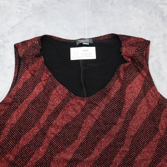 DressBarn Suits Womens 22 Red 2 Piece Embroidery Blazer Jacket and Tank - Picture 11 of 16